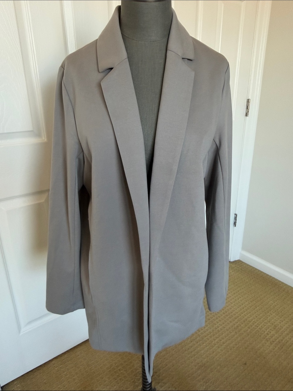 Eileen Fisher Women's Gray Open-Front Blazer Jacket and Long Skirt Sz XL
